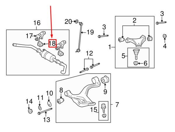 LR018347 - LR RANGE ROVER SPORT L320 Front Stabilizer Female LR018347 NEW GENUINE