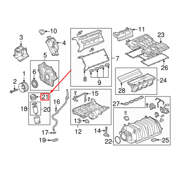 LR019477 - LAND ROVER DISCOVERY L462 Engine Oil Filter Case Cover LR019477 NEW GENUINE