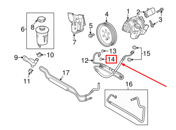 LR020210 - LAND ROVER DISCOVERY IV L319 Pressure Hose O-Ring LR020210 NEW ORIGINAL