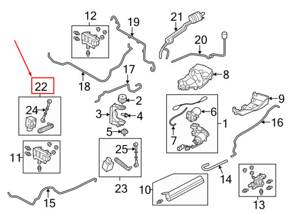 LR023647 - LAND ROVER RANGE ROVER SPORT L320 Height Sensor LR023647 NEW GENUINE