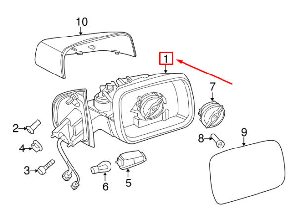 LR023808 - LAND ROVER FREELANDER LR2 L359 Front Right Door Mirror LR023808 NEW GENUINE
