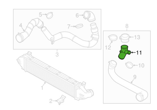 LR024518 - LAND ROVER RANGE ROVER EVOQUE L538 Connecting Tube LR024518 New Original