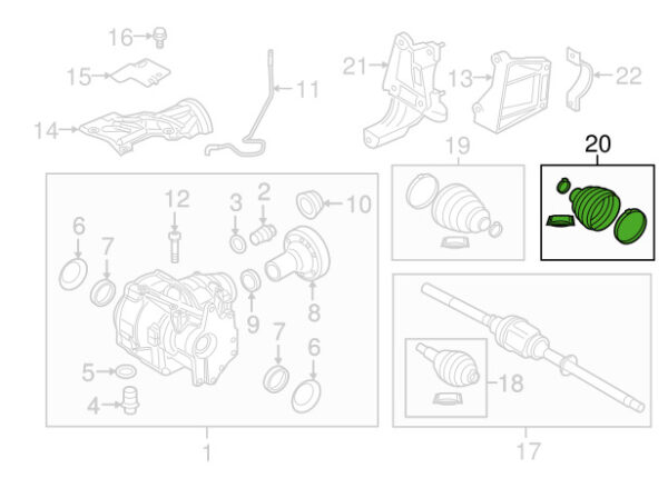 LR025066 - LR RANGE ROVER EVOQUE L538 Inner Cuff Repair Kit LR025066 NEW