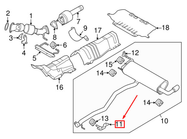 LR025109 - LR DISCOVERY SPORT L550 Hanger Mount for Exhaust System LR025109 NEW