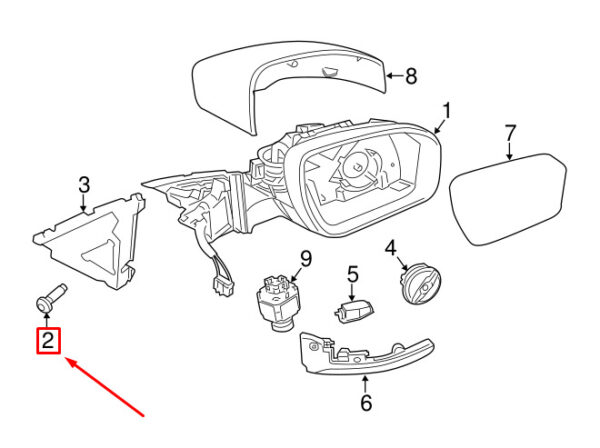 LR025172 - LAND ROVER DISCOVERY L462 Front Door Mirror Screw LR025172 NEW GENUINE