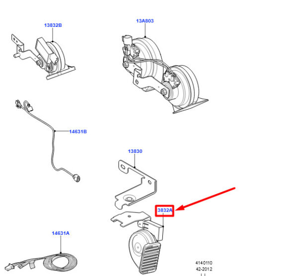 LR025237 - Land Rover Range Rover III L322 Horn Signal LR025237 NEW ORIGINAL