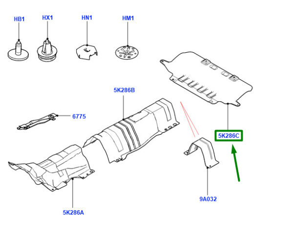 LR026557 - Land Rover Range Rover IV L405 Exhaust Heat Shield LR026557 NEW Genuine