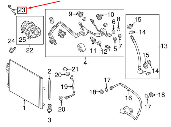 LR027787 - LAND ROVER FREELANDER L359 A/C Compressor Screw LR027787 NEW GENUINE