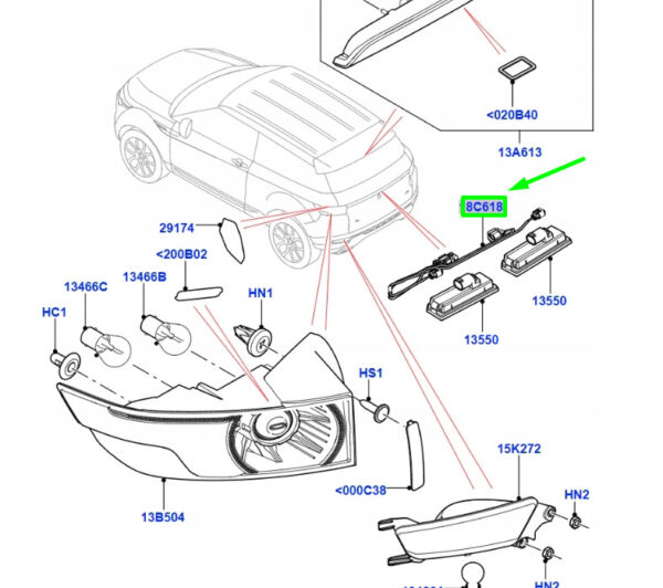 LR028097 - LAND ROVER RANGE ROVER EVOQUE L538 Tailgate Wiring LR028097 NEW ORIGINAL