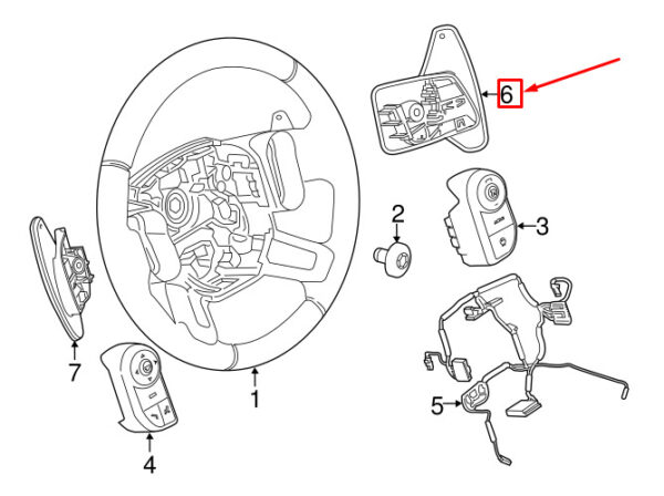 LR028874 - LR DISCOVERY V L462 steering wheel switch right LR028874 NEW ORIGINAL