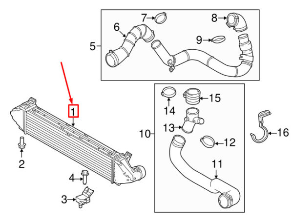 LR031925 - LAND ROVER FREELANDER 2 L359 Intercooler LR031925 NEW ORIGINAL