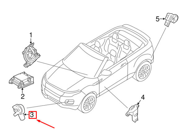 LR032046 - LAND ROVER RANGE ROVER EVOQUE L551 Impact Sensor LR032046 NEW ORIGINAL