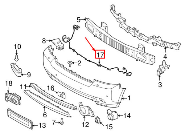 LR032271 - LAND ROVER RANGE ROVER III L322 Wiring for Rear Parking Aid LR032271
