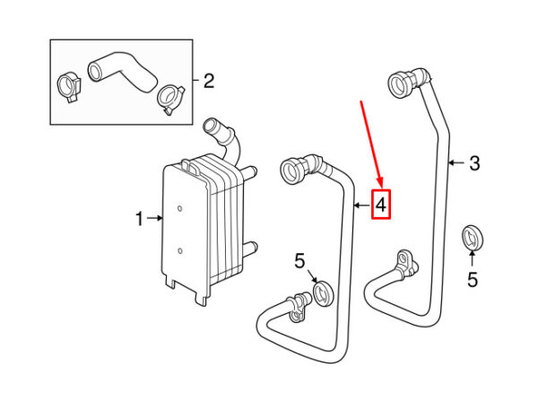 LR032542 - LAND ROVER FREELANDER L359 Upper Oil Cooler Hose LR032542 NEW GENUINE