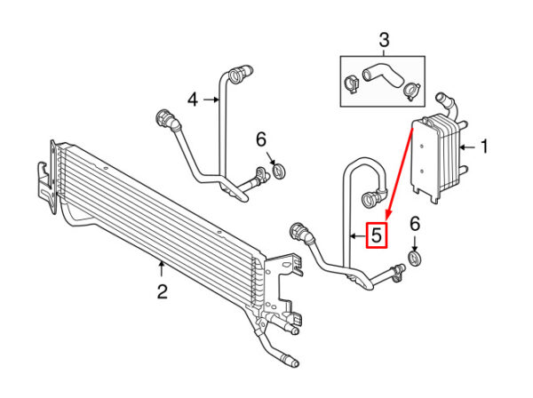 LR032546 - LAND ROVER FREELANDER L359 Oil Cooler Bottom Hose LR032546 NEW GENUINE