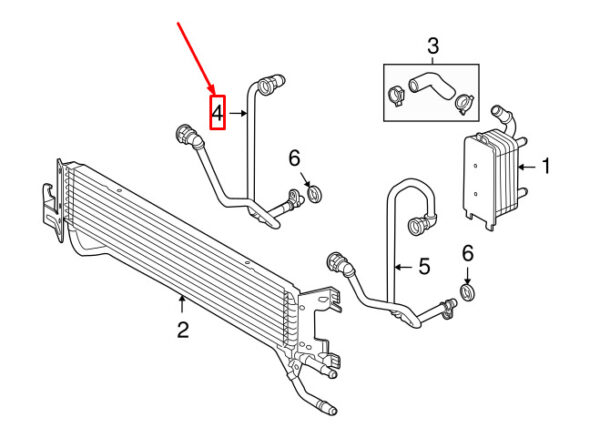 LR032547 - LAND ROVER FREELANDER 2 L359 Transmission Inlet Oil Cooler Hose LR032547 NEW