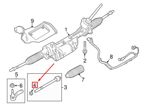 LR032717 - LAND ROVER RANGE ROVER EVOQUE L538 Tie Rod Nut LR032717 NEW GENUINE