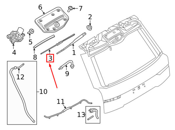 LR033471 - NEW LAND ROVER RANGE ROVER L405 REAR WINDOW WIPER BLADE LR033471