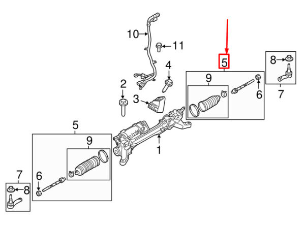 LR033529 - Land Rover Range Rover IV L405 Steering Transmission Connector Rod LR033529 NEW ORIGINAL