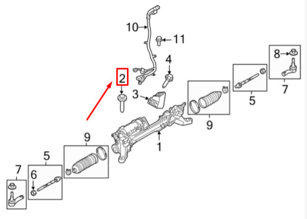 LR033536 - LR DISCOVERY L462 Steering Gear Mounting Bolt LR033536 NEW GENUINE