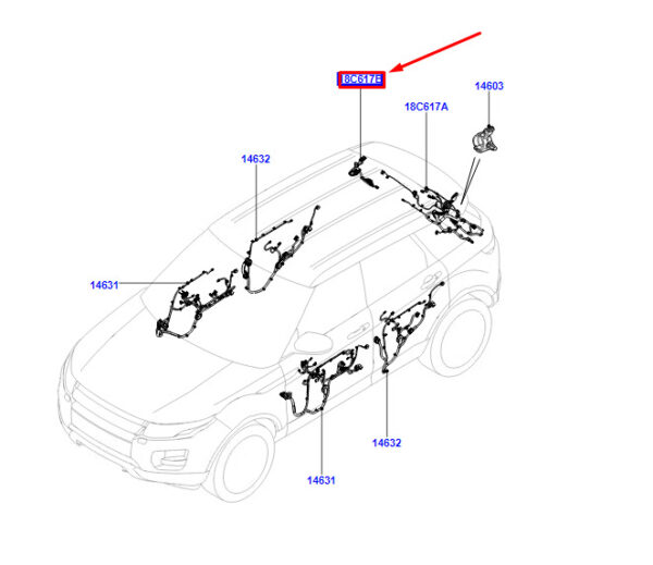 LR033926 - LAND ROVER RANGE ROVER EVOQUE L538 Tailgate Wiring LR033926 NEW ORIGINAL