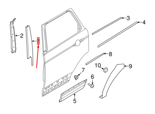 LR034047 - LR RR IV L405 door trim rear right LR034047 NEW ORIGINAL