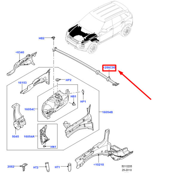 LR034322 - Land Rover Discovery Sport L550 Torsion Rod LR034322 NEW ORIGINAL