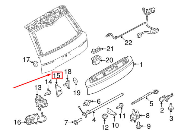 LR034342 - NEW LAND ROVER RANGE ROVER L405 TAILGATE RIGHT LATCH COVER LR034342