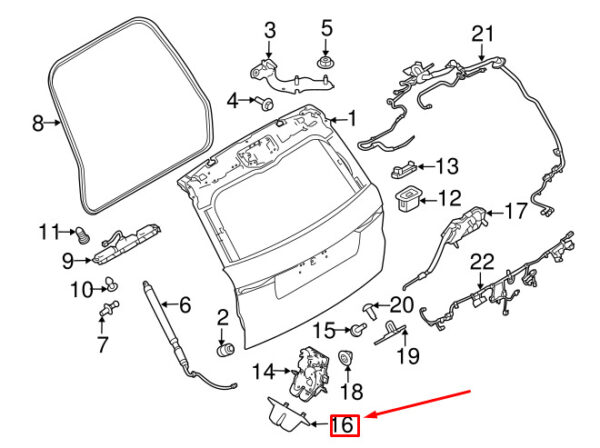 LR034352 - LAND ROVER RANGE ROVER VELAR L560 Boot Latch Bezel LR034352 NEW GENUINE