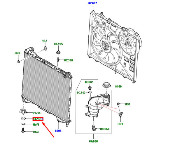 LR034569 - LR RANGE ROVER IV L405 Engine Cooler Support Insulator LR034569 NEW Original