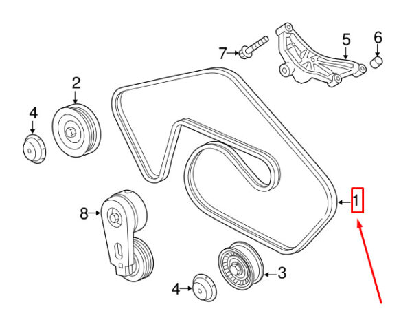 LR035542 - LAND ROVER RANGE ROVER SPORT L494 Serpentine Belt LR035542 NEW GENUINE
