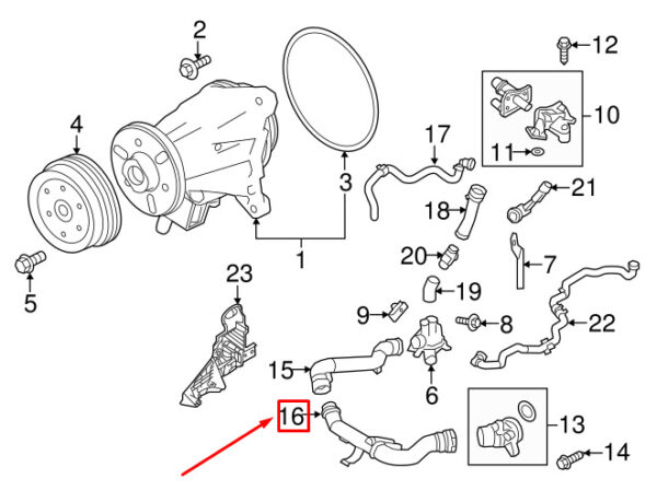 LR035627 - LAND ROVER DISCOVERY L462 Radiator Coolant Hose LR035627 NEW