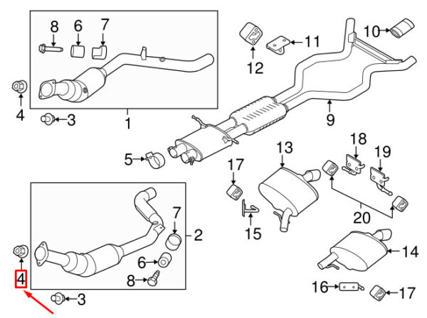 LR035857 - LAND ROVER DISCOVERY L462 Catalytic Converter Nut LR035857 NEW GENUINE