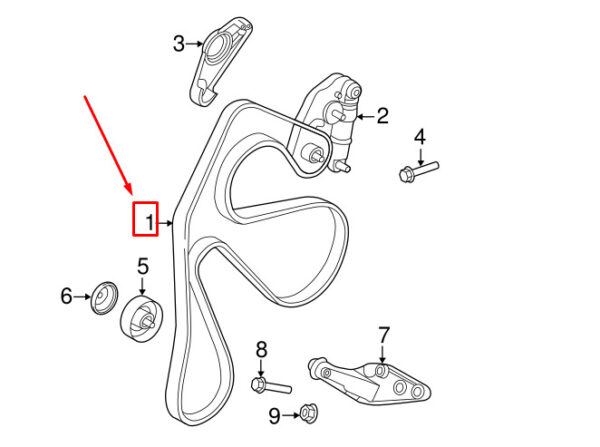 LR036456 - LAND ROVER FREELANDER L359 Serpentine Strap LR036456 NEW GENUINE