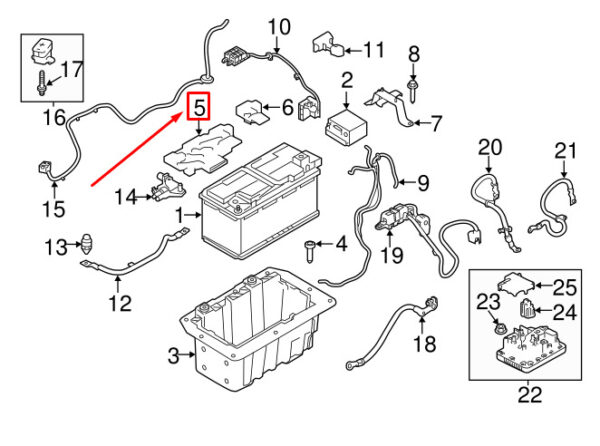 LR037532 - LAND ROVER RANGE ROVER L405 Battery Tray Cover LR037532 NEW GENUINE