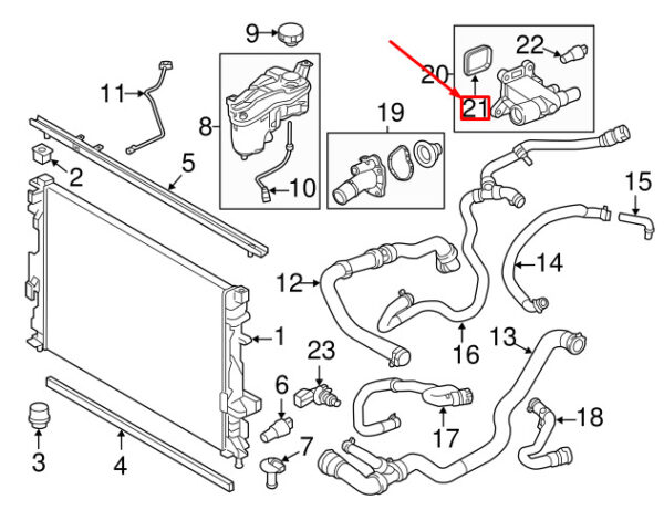 LR038760 - Land Rover Range Rover Evoque L538 Water Outlet Gasket LR038760 NEW ORIGINAL