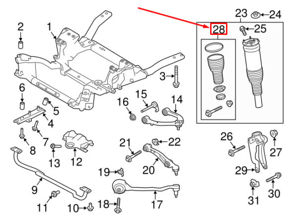 LR038813 - LR RANGE ROVER SPORT L494 Front Spring Bell Kit LR038813 NEW GENUINE