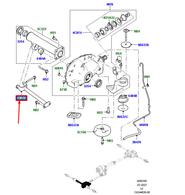 LR038842 - LR RANGE ROVER SPORT II L494 front differential carrier LR038842 NEW ORIGINAL