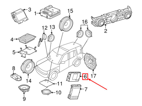 LR040110 - New LAND ROVER Discovery IV L319 Original LR036358 Radio Receiver