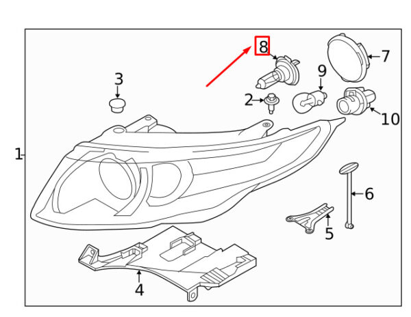 LR044458 - LAND ROVER RANGE ROVER EVOQUE L538 Headlight Lamp LR044458 NEW GENUINE
