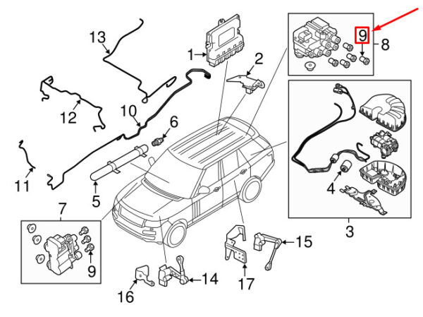 LR044836 - LR RANGE ROVER SPORT L494 Control Valve Connector LR044836 NEW GENUINE