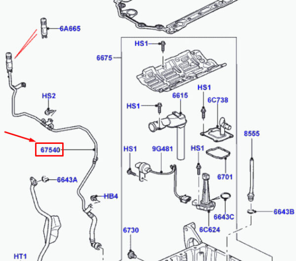 LR054148 - LR RANGE ROVER SPORT II L494 Oil Extraction Tube LR054148 New GEnuine