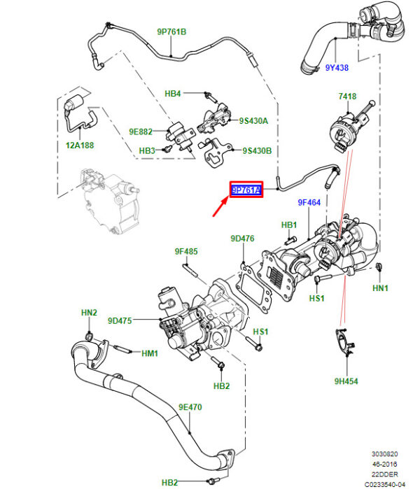 LR054615 - LAND ROVER RANGE ROVER EVOQUE L538 Vacuum Hose LR054615 NEW GENUINE
