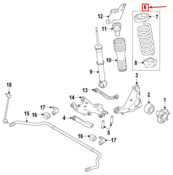 LR078699 - LAND ROVER DISCOVERY SPORT L550 REAR COIL SPRING LR078699 NEW GENUINE