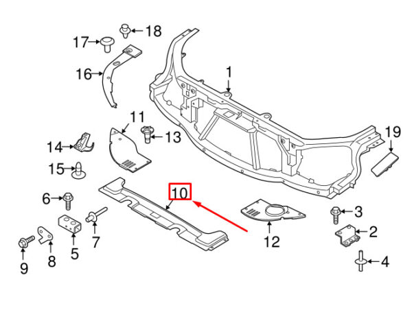 LR078785 - LR RR 4 L322 Radiator Mount Access Cover LR078785 NEW GENUINE