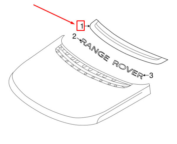 LR079940 - LR RANGE ROVER L405 Bonnet Scuttle Plate Moulding LR079940 NEW GENUINE