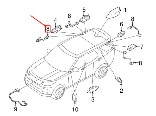 LR081485 - LAND ROVER DISCOVERY V L462 ANTENNA CABLE LR081485 NEW GENUINE
