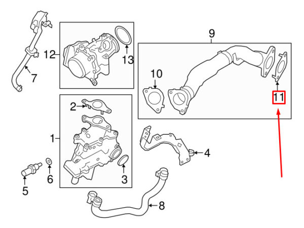 LR082314 - LAND ROVER RANGE ROVER VELAR L560 Egr Pipe Gasket LR082314 NEW GENUINE