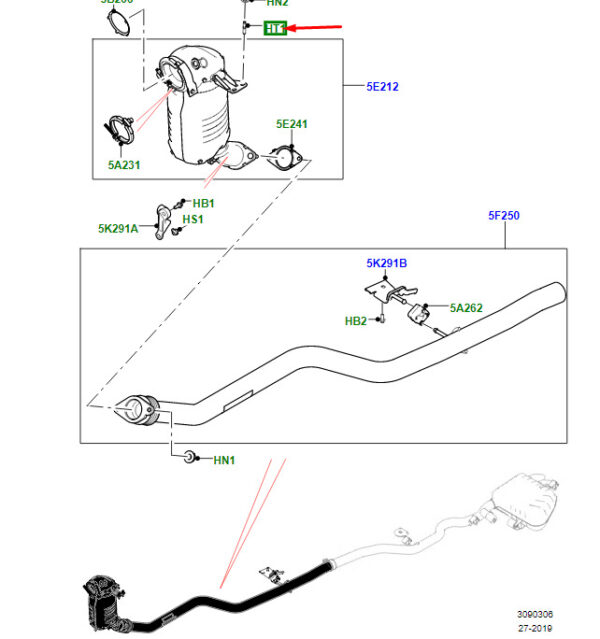 LR082730 - LAND ROVER RANGE ROVER VELAR L560 Catalytic Converter Stud LR082730 NEW GENUINE