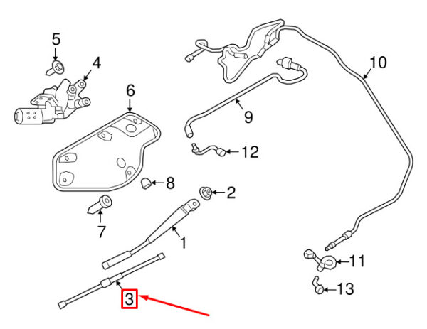LR083130 - LAND ROVER DISCOVERY L462 Rear Windshield Wiper Blade LR083130 NEW GENUINE